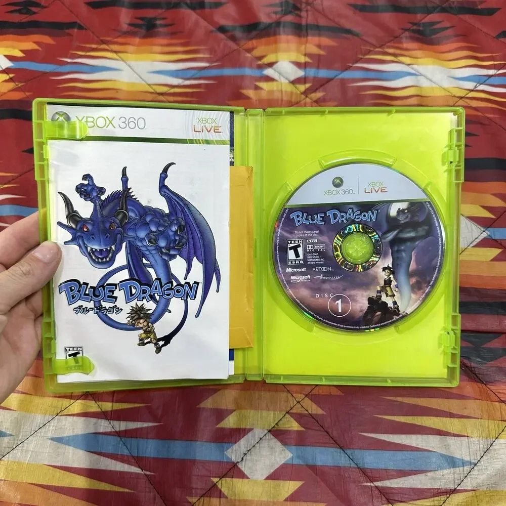 Blue Dragon (Microsoft Xbox 360, 2007) CIB 3 Disc Tested & Working!